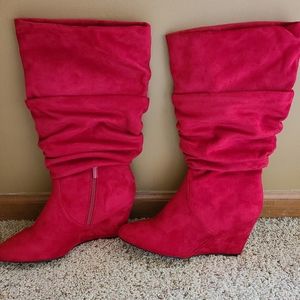Red Women's fashion boots